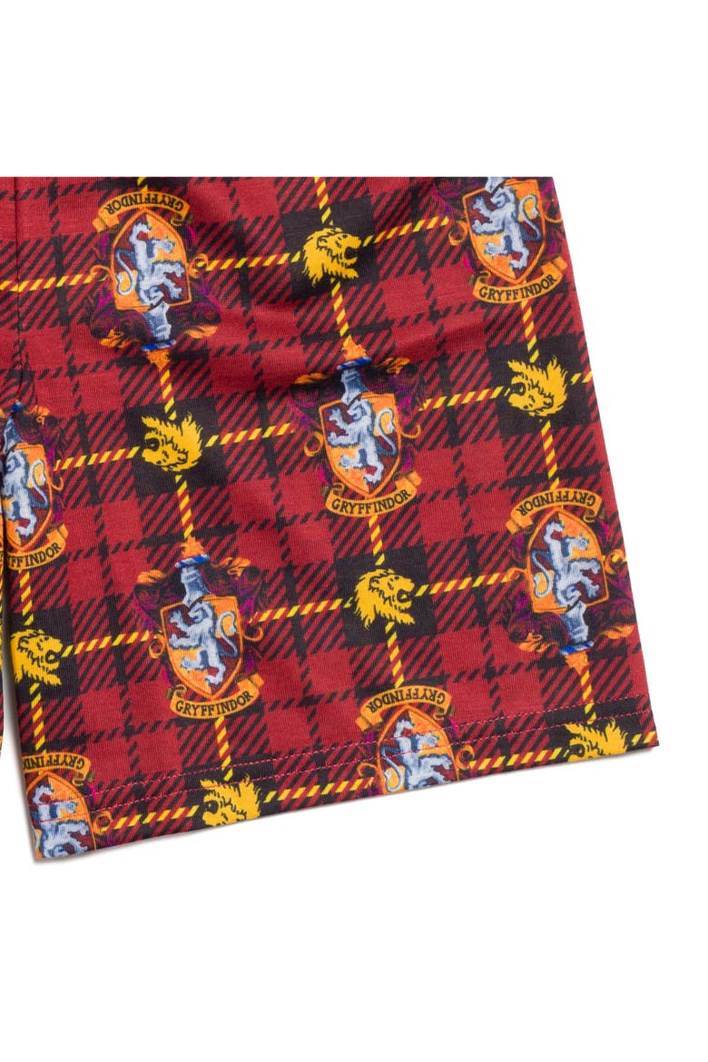 Gryffindor Pajama Shirt and Shorts Set, Alternate, color, Charcoal Red Plaid