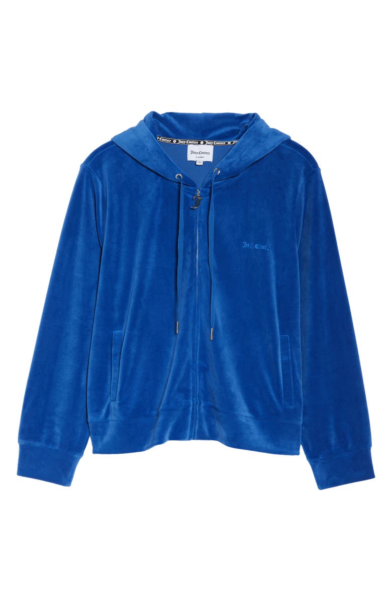 Juicy Couture Velour Full Zip Hoodie, Alternate, color, 