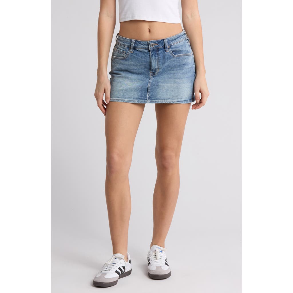 Pacsun Low Rise Denim Miniskirt In Samaria