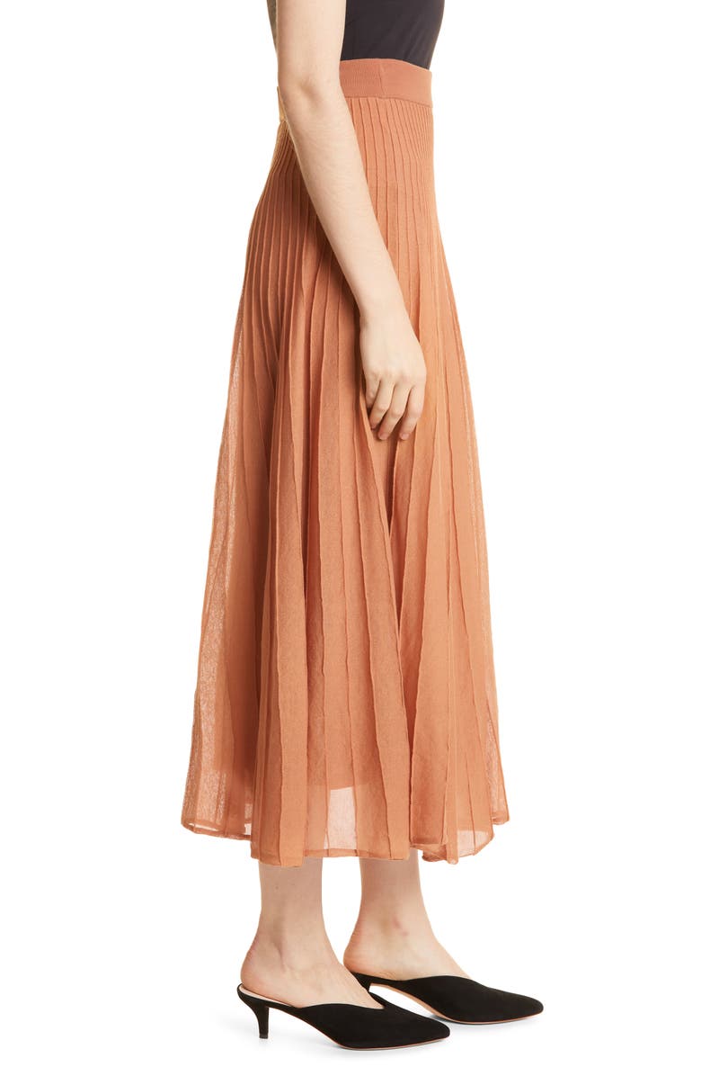 Rebecca Taylor Textured Cotton Blend Midi Skirt, Alternate, color,