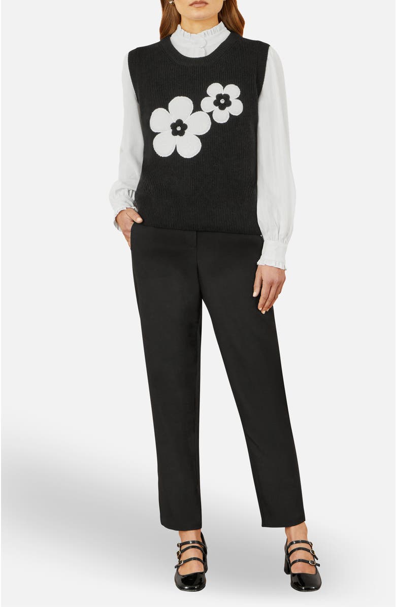 Yumi Tailored Cigarette Pants, Alternate, color, Black