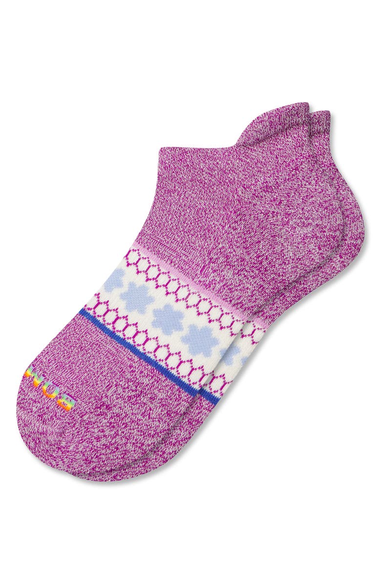 Bombas Pride Stripe Ankle Socks, Main, color, Soft White/ Vivid Magenta