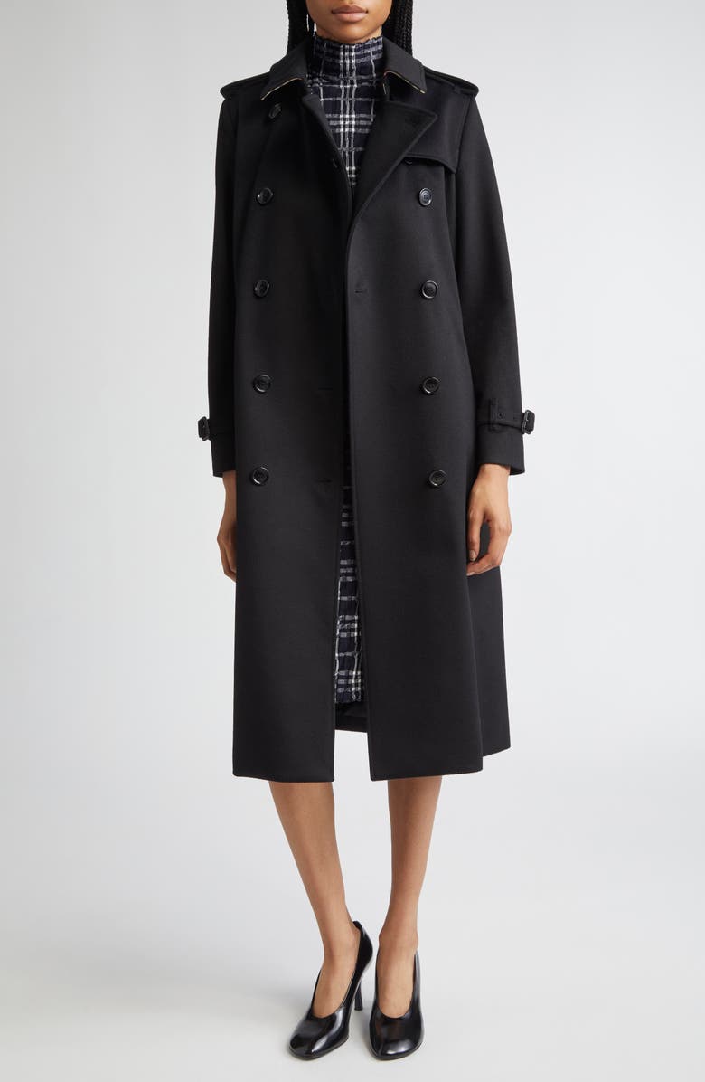 Burberry Check Turtleneck Wool Blend Dress, Alternate, color, Ink/ Chalk