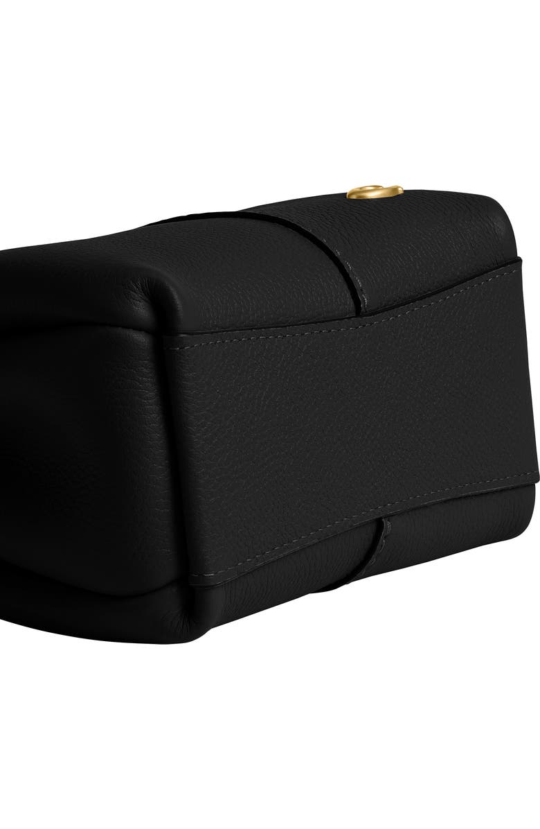 COACH Lana Polished Pebble Leather Shoulder Bag, Alternate, color, B4/ Black