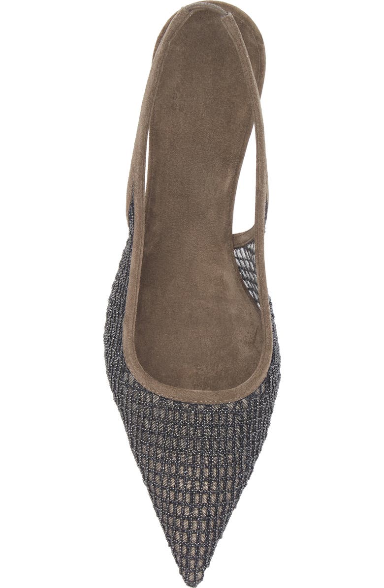 Brunello Cucinelli Monili Pointed Toe Slingback Pump, Alternate, color, Black