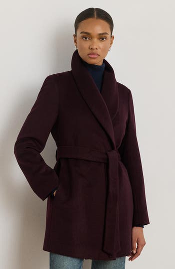 Wool Blend Wrap Coat