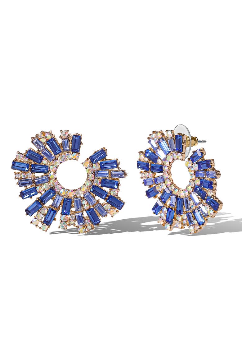 Fashion Earrings with Crystal, Alternate, color, Blue