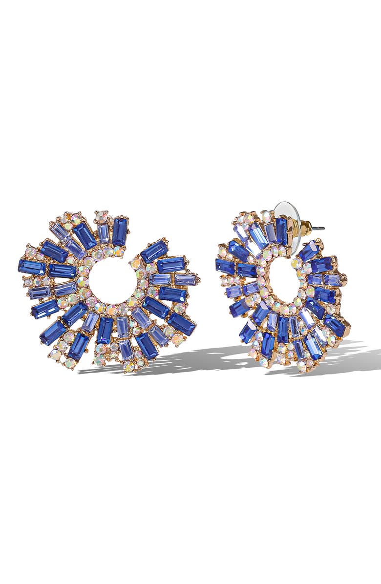 Jessica Simpson Fashion Earrings with Crystal, Alternate, color, Blue