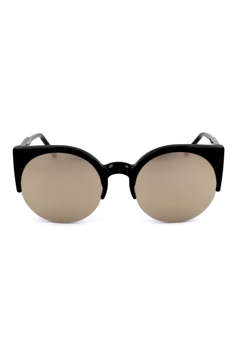 52mm Cat Eye Sunglasses, Main, color, BLACK