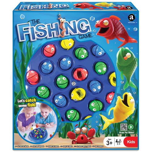 Ambassador Games The Fishing Game Animated Arcade, Catch Spinning Fish in Multicolored 