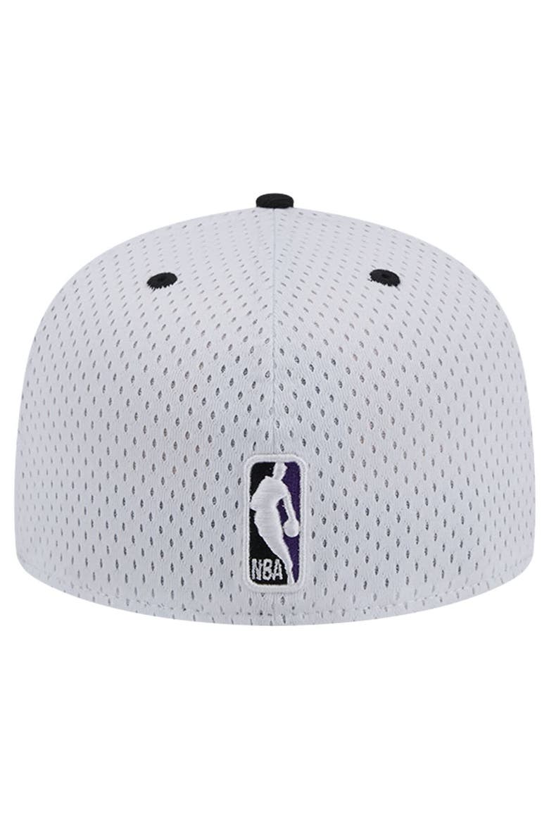 Men's New Era White/Black Sacramento Kings Throwback 2Tone 59FIFTY Fitted Hat, Alternate, color, White