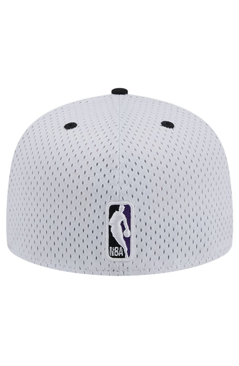 New Era Men's New Era White/Black Sacramento Kings Throwback 2Tone 59FIFTY Fitted Hat, Alternate, color, 