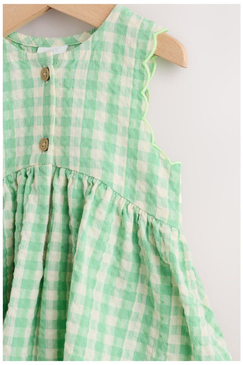 Kids' Sleeveless Gingham Dress, Alternate, color, GREEN