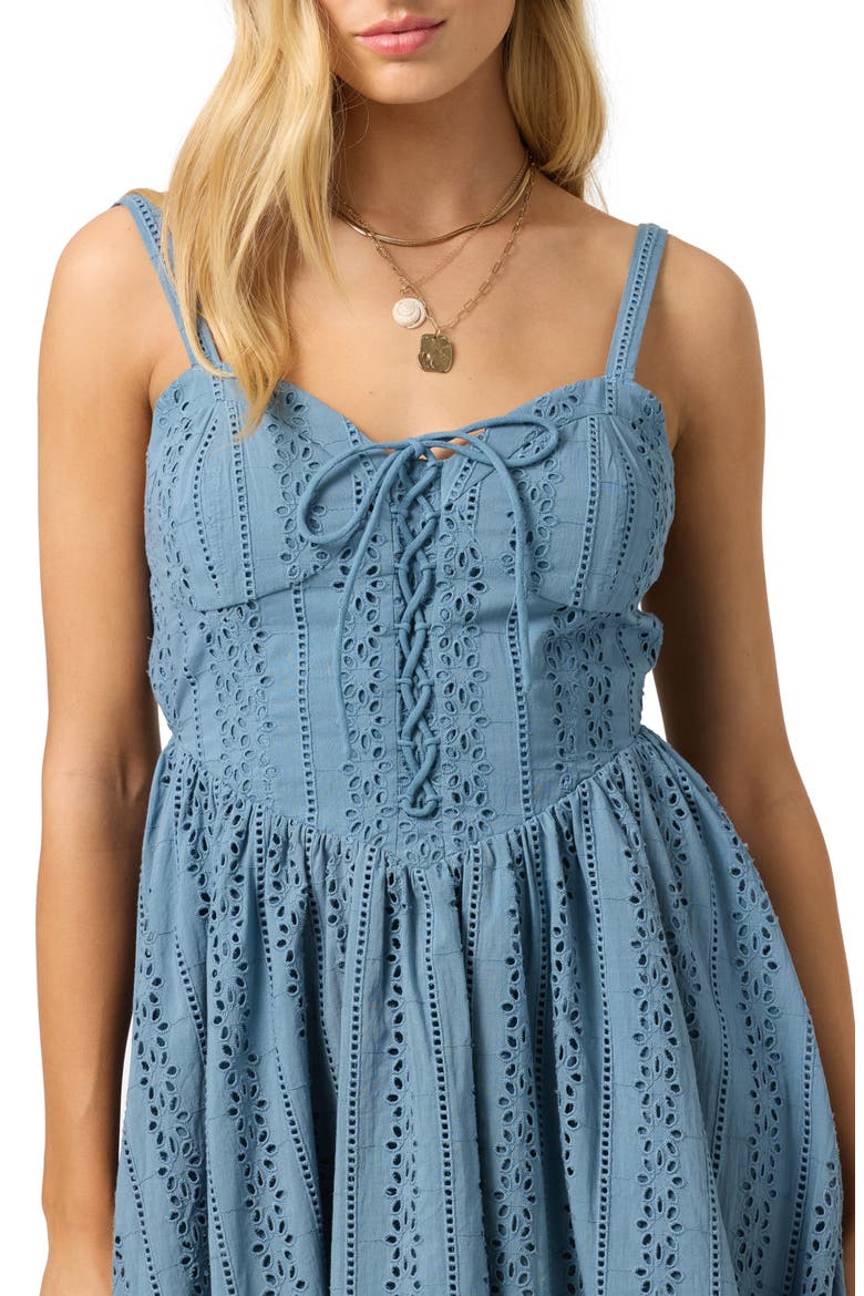 Camden Embroidered Minidress, Alternate, color, PROVINCIAL BLUE
