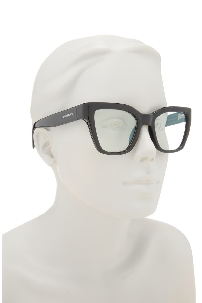 52mm Cat Eye Optical Glasses, Alternate, color, BLACK BLACK TRANSPARENT