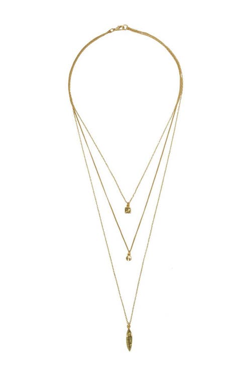 Karine Sultan 24k Gold Plated Bohemian Triple Layered Necklace In Gold