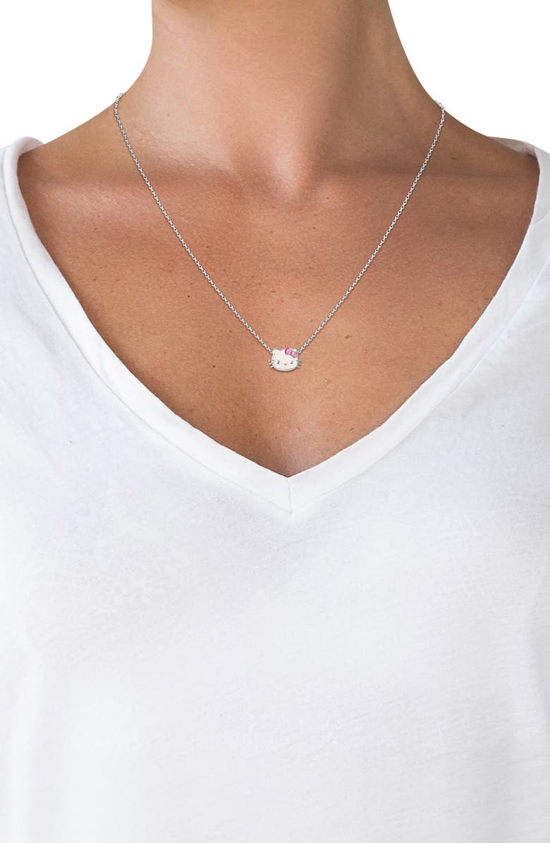 Jacmel Sterling Silver Hello Kitty Enamel Necklace, Alternate, color, 