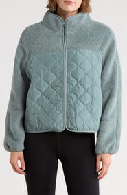 Z by Zella Faux Shearling Mixed Media Jacket