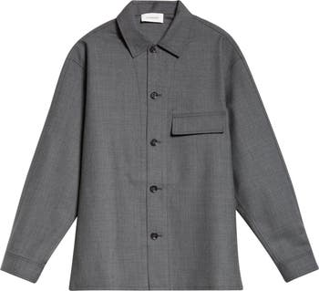 ジャケット・アウター LEMAIRE LIGHT FELTED WOOL LONG OVERSHIRT Light Tailored Overshirt – La Garçonne