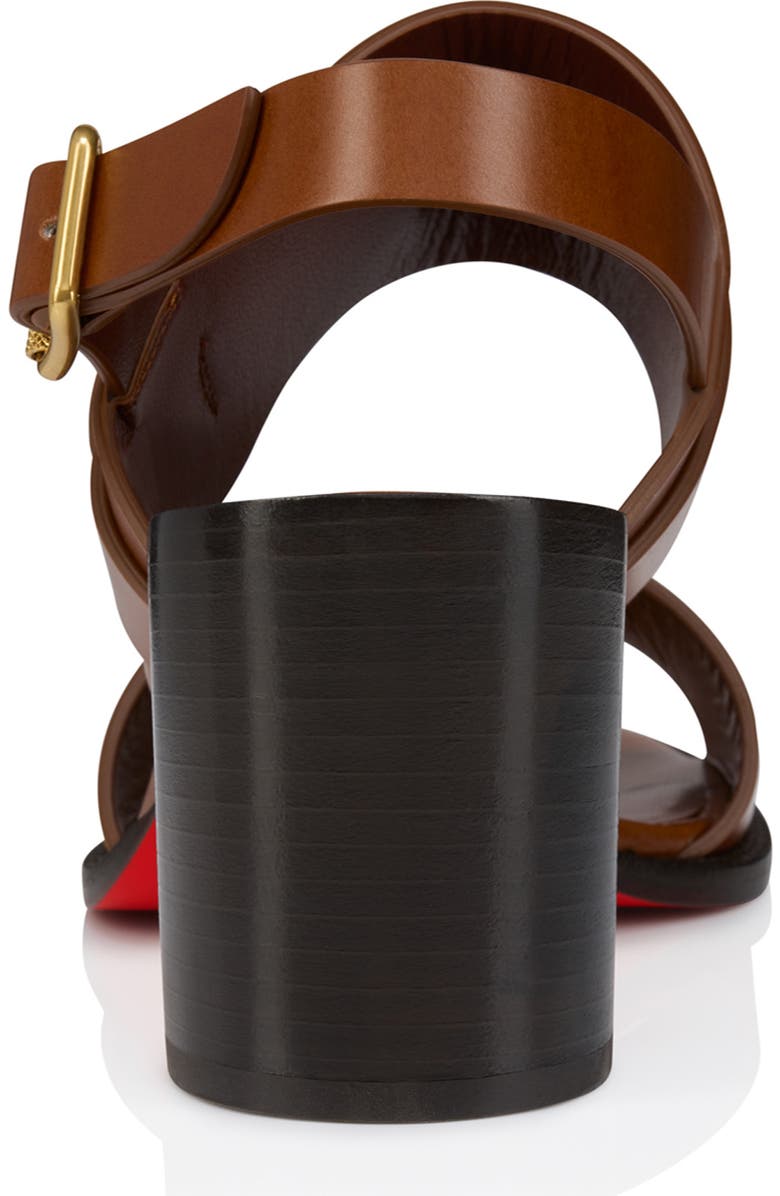 Christian Louboutin In Roma Block Heel Sandal, Alternate, color, Dark Carmine/Brown