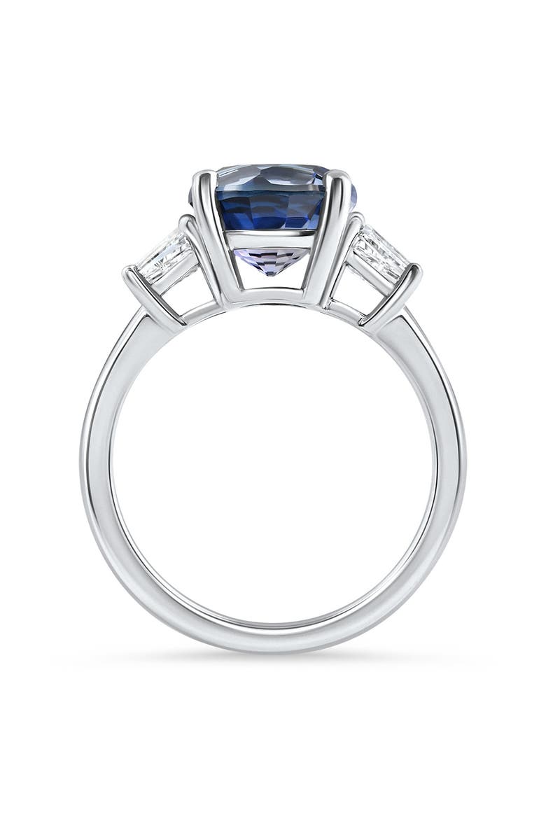 4 3/4Ct Blue Sapphire & Diamond Engagement Anniversary Ring Gold Lab Grown, Alternate, color, 10k White Gold