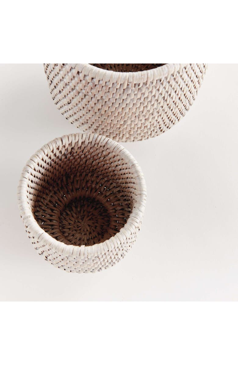 Napa Home & Garden BURMA RATTAN CACHEPOTS SMALL Set of 2, Alternate, color, White