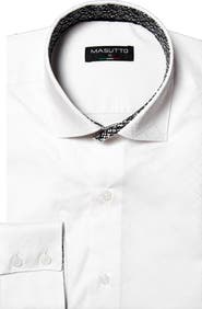 MASUTTO Willis Geometric Button-Up Long Sleeve Shirt