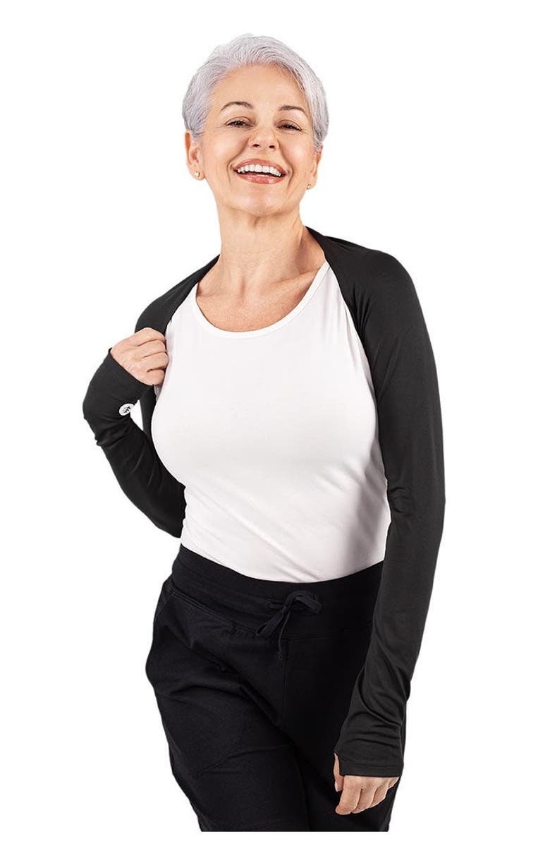 Coolibar Women's UV Shoulder Sleeves - UPF 50+ Sun Protection - Larix, Main, color, Black