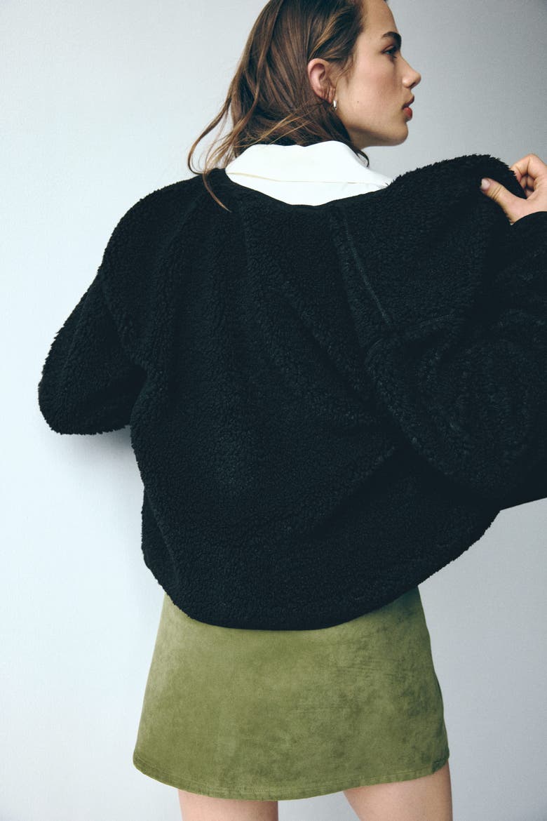 Teddy Jacket, Alternate, color, Black