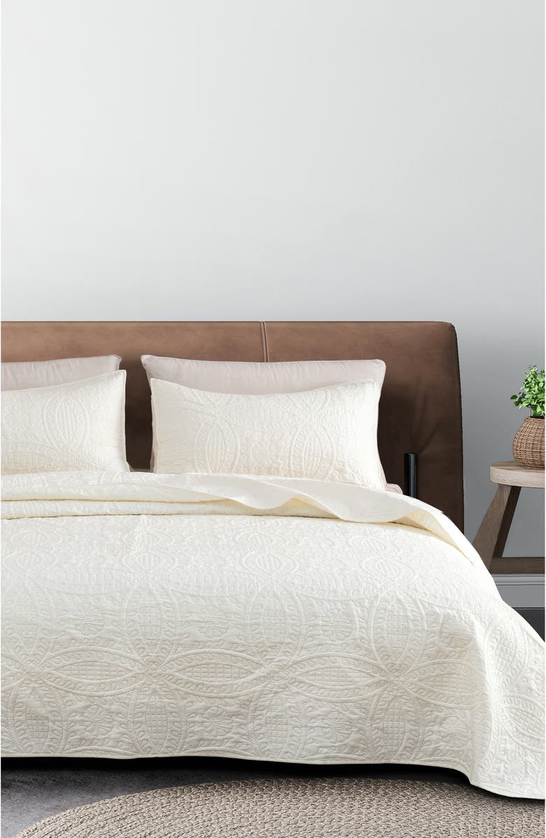 Woven & Weft Pinsonic Medallion Quilt Set, Main, color, Cream