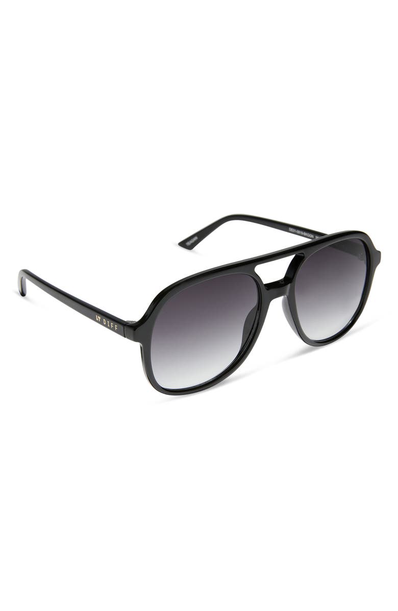 DIFF Tegan 55mm Aviator Sunglasses, Alternate, color, Black Grey Gradient