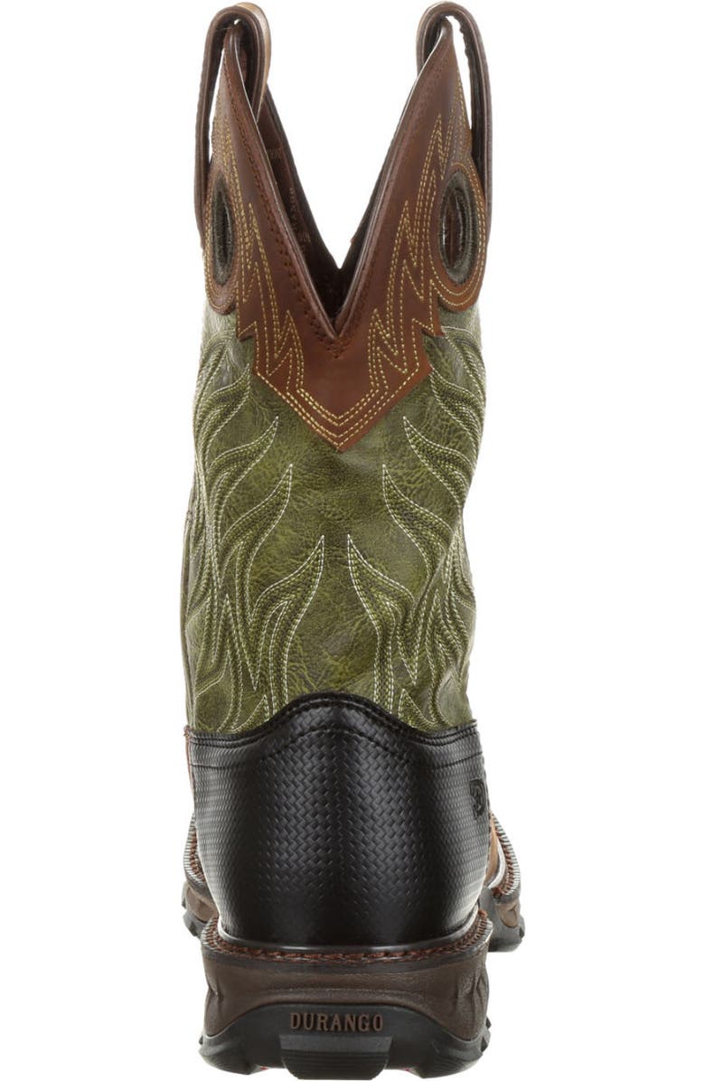 DURANGO Western Work Boot, Alternate, color, Oiled Brown And Forest Green