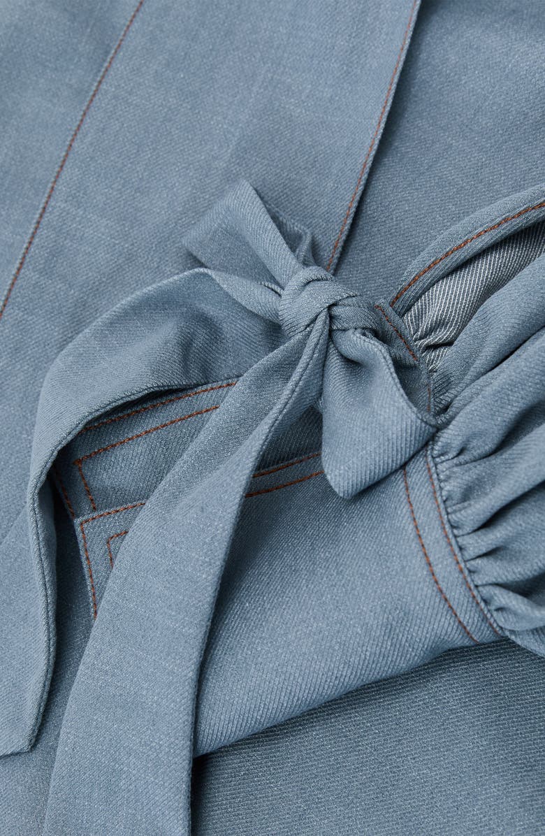 Reiss Tie-Neck Blouse, Alternate, color, Light Blue
