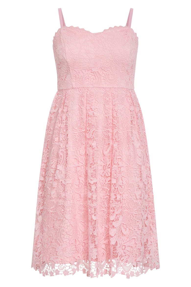 Scarlet Lace Midi Dress, Alternate, color, HEAVENLY PINK