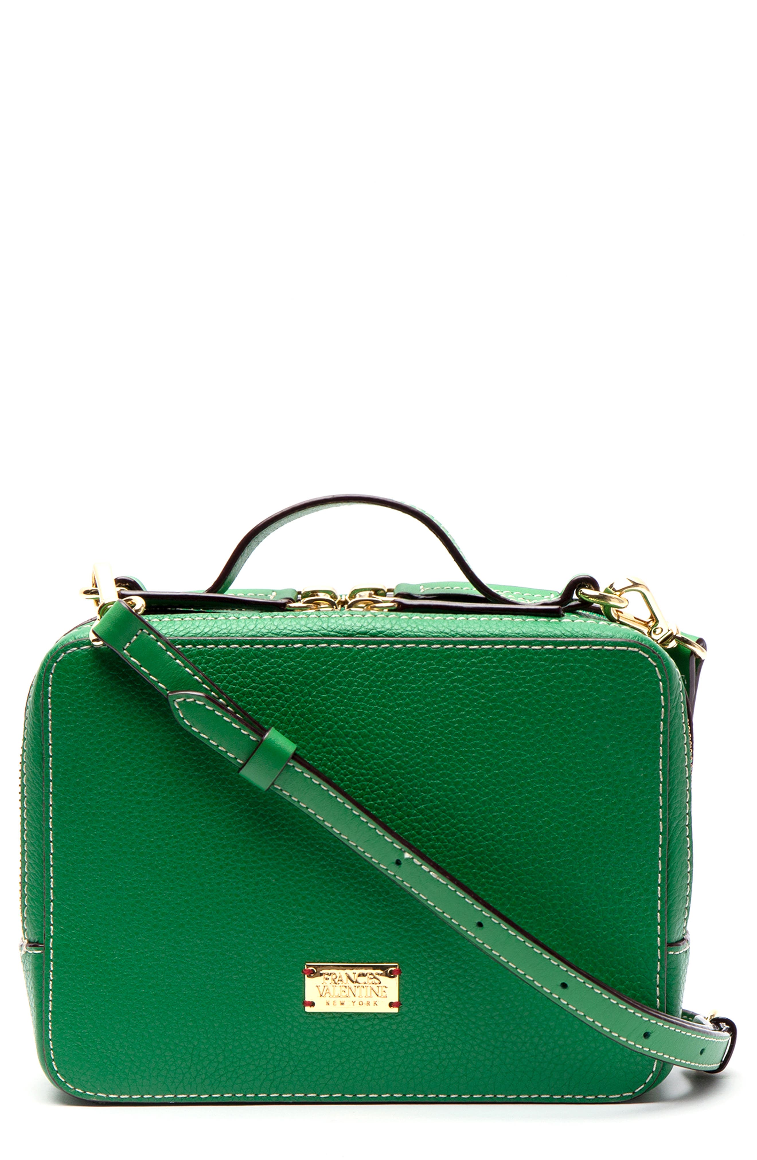 Tumbled Leather Crossbody Bag, Main, color, GREEN