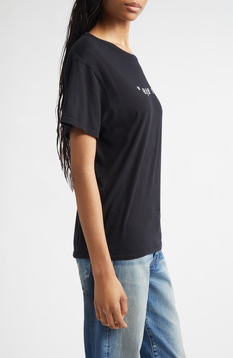 R13 Relaxed Fit Eye Roll Cotton & Cashmere Graphic T-Shirt, Alternate, color, Black