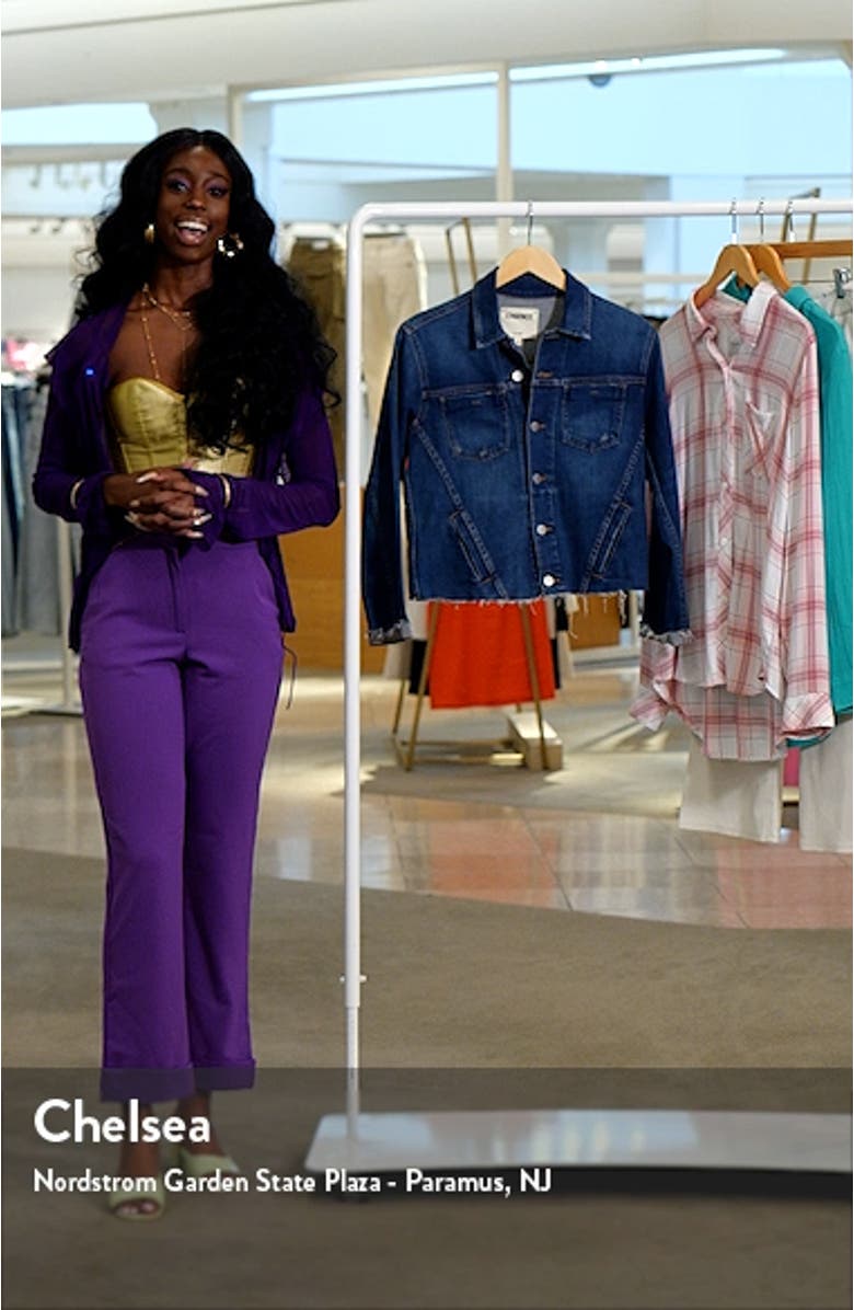 Janelle Raw Cut Slim Denim Jacket, sales video thumbnail