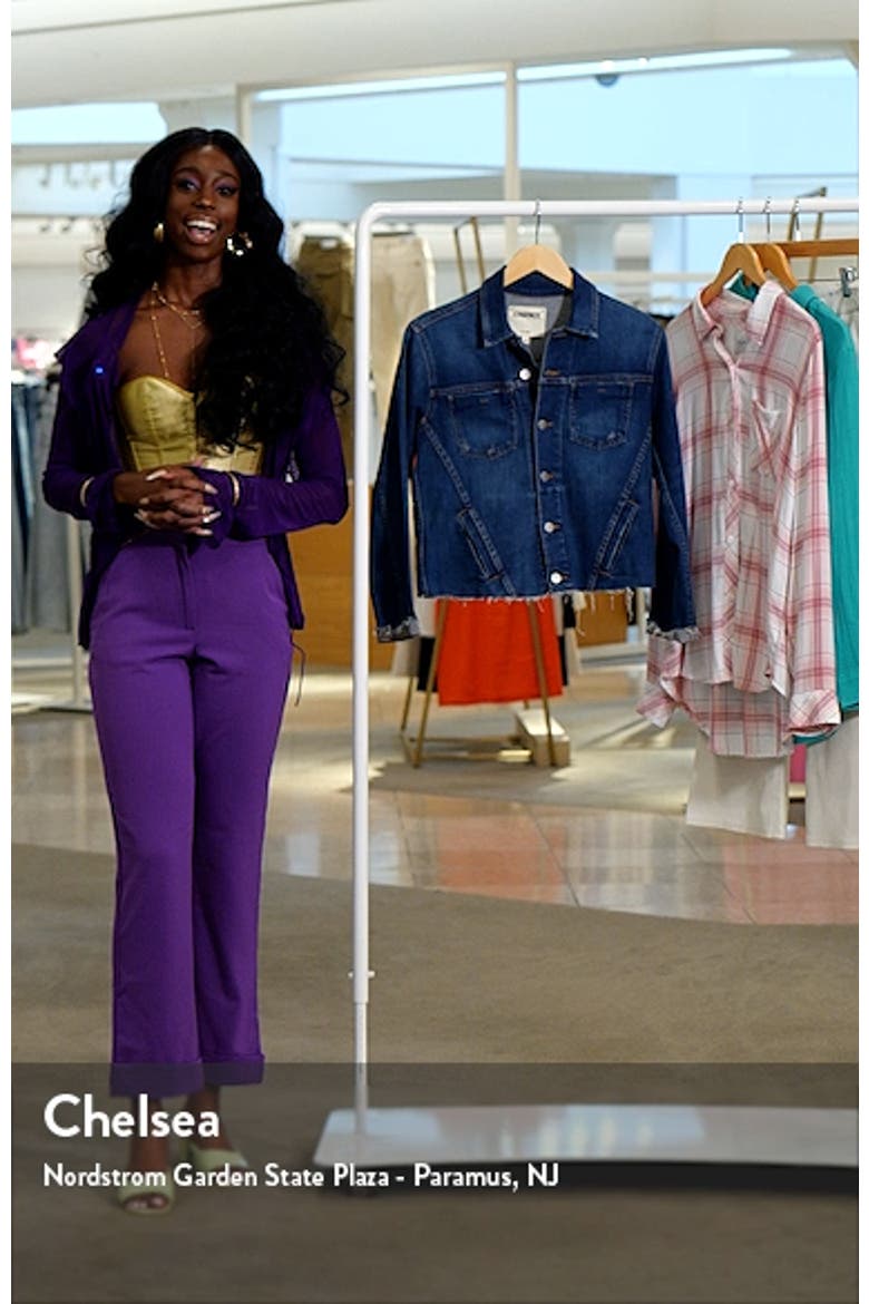 Janelle Raw Cut Slim Denim Jacket video