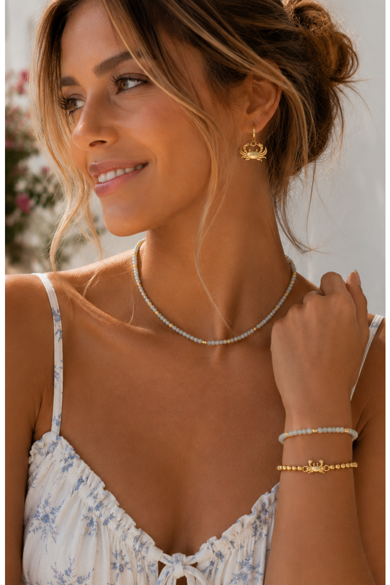 Coastal Crab Huggie Dangle Earrings, Alternate, color, Gold