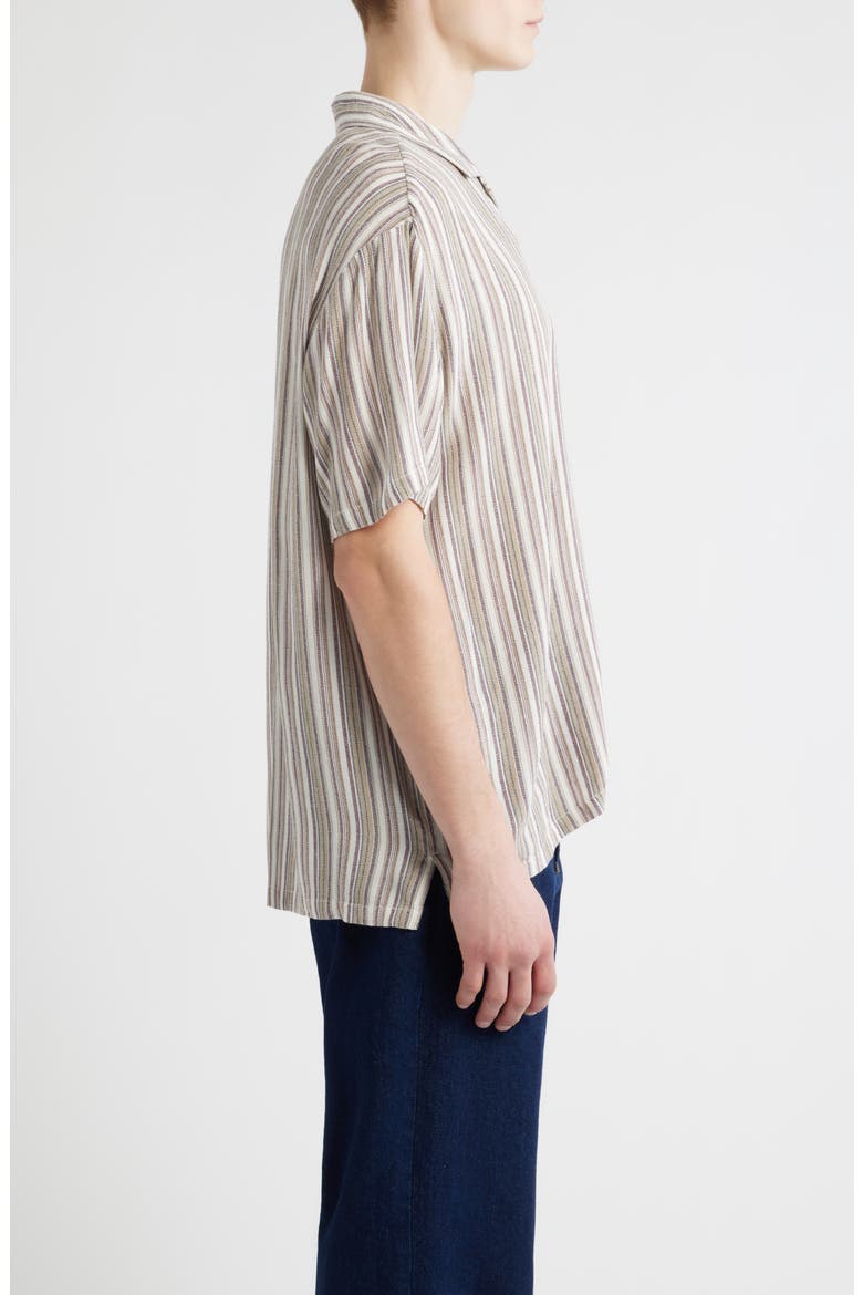 Bunker Twisted Stripe Camp Shirt, Alternate, color, ROBUST RED