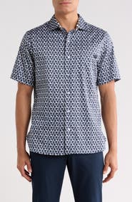 Ted Baker Geometric Print Stretch Cotton Shirt