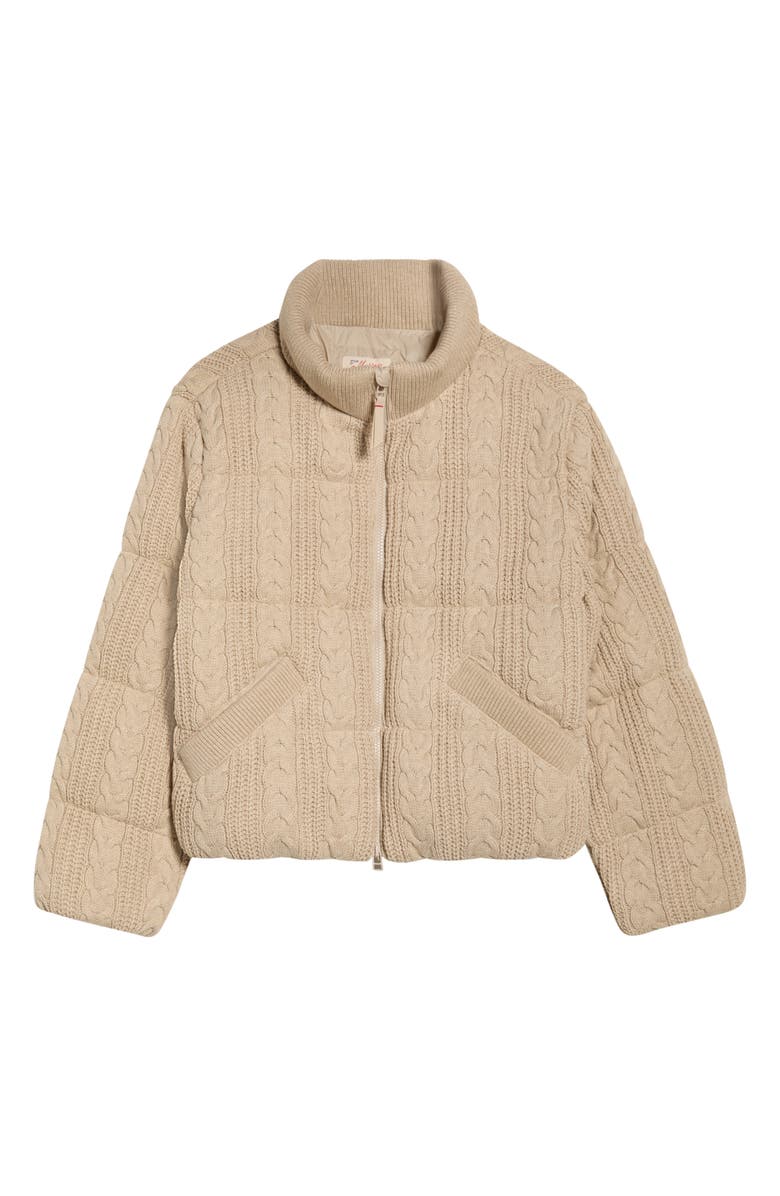 Marine Layer Alba Cable Cotton Blend Puffer Jacket, Alternate, color, Warm Taupe