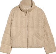 Marine Layer Alba Cable Cotton Blend Puffer Jacket