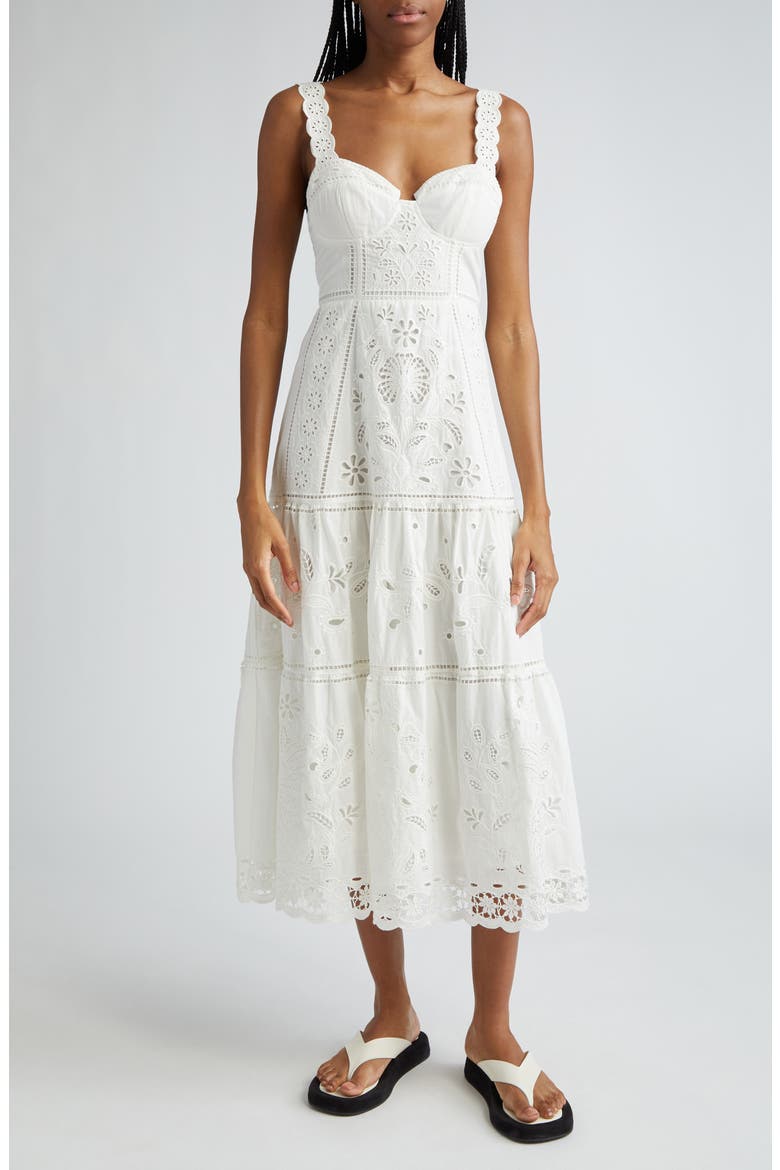 Richillieu Broderie Anglaise Sundress, Main, color, OFF-WHITE