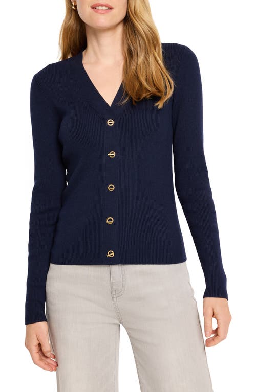 NIC+ZOE Toggle Accent Rib Cardigan in Dark Indigo 