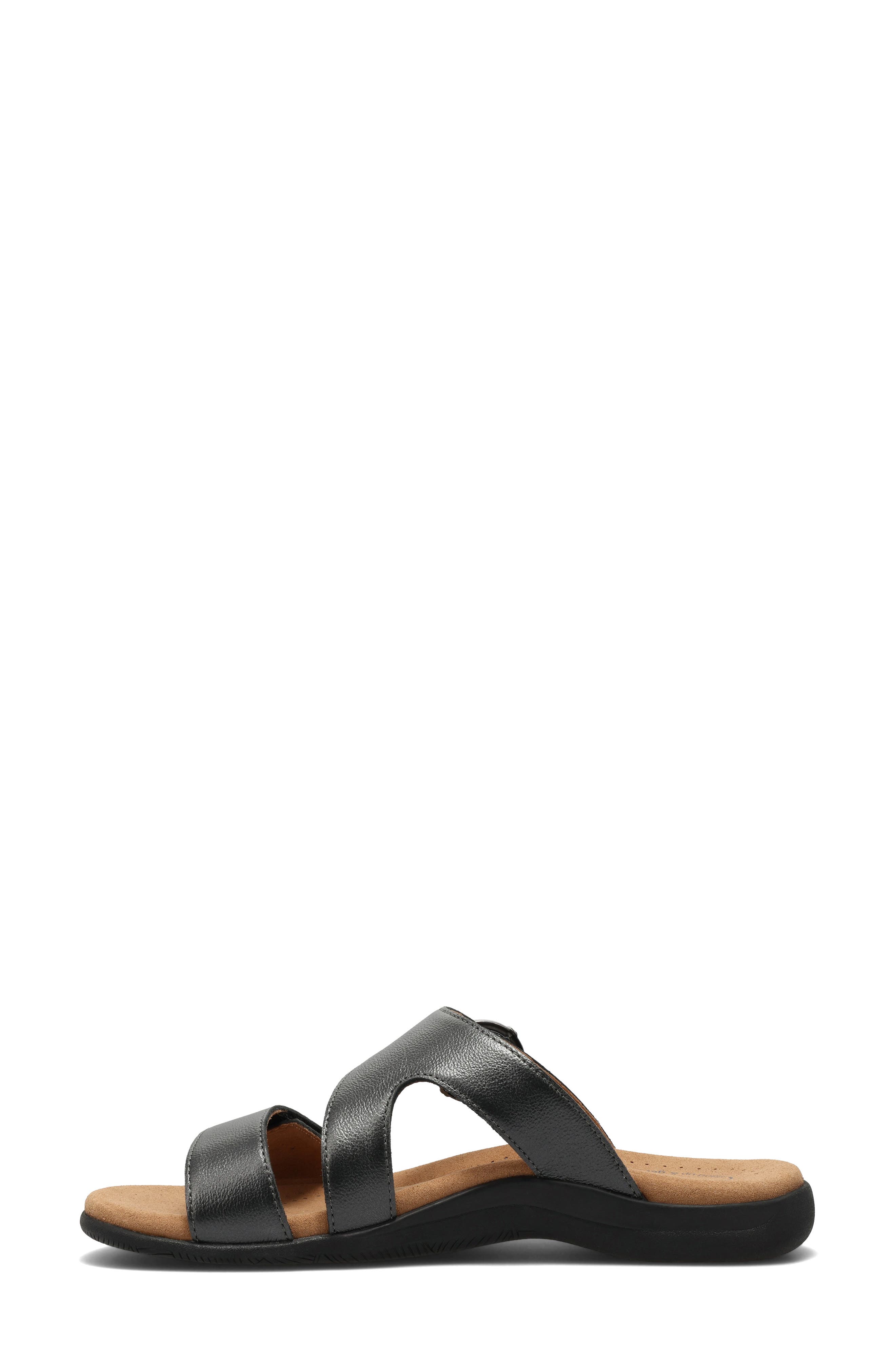 Taos Westside Slide Sandal, Alternate, color, Black Metallic