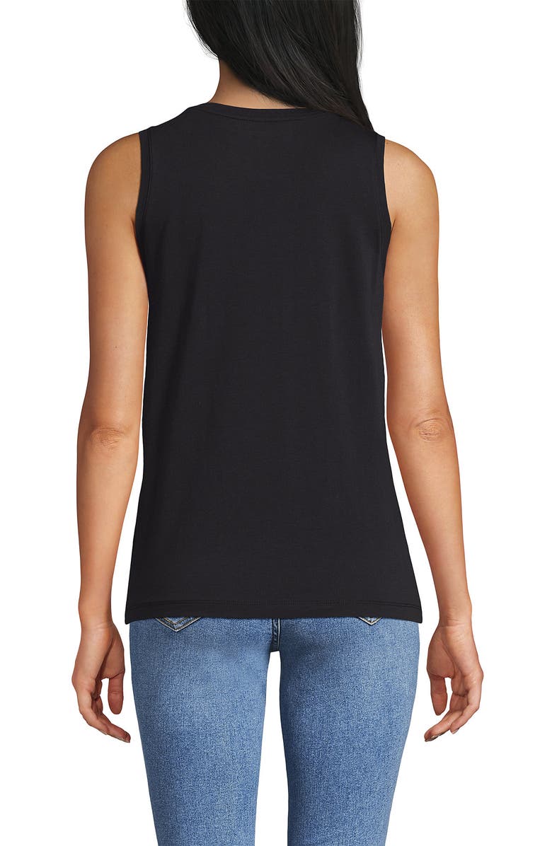 Lands' End Supima Cotton Tank Top, Alternate, color, Black