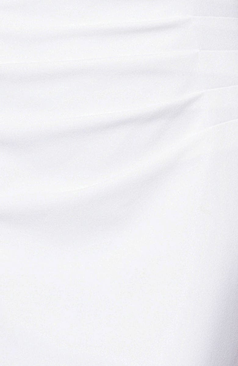 Xscape Evenings Rosette Detail One-Shoulder Cocktail Sheath Dress, Alternate, color, White