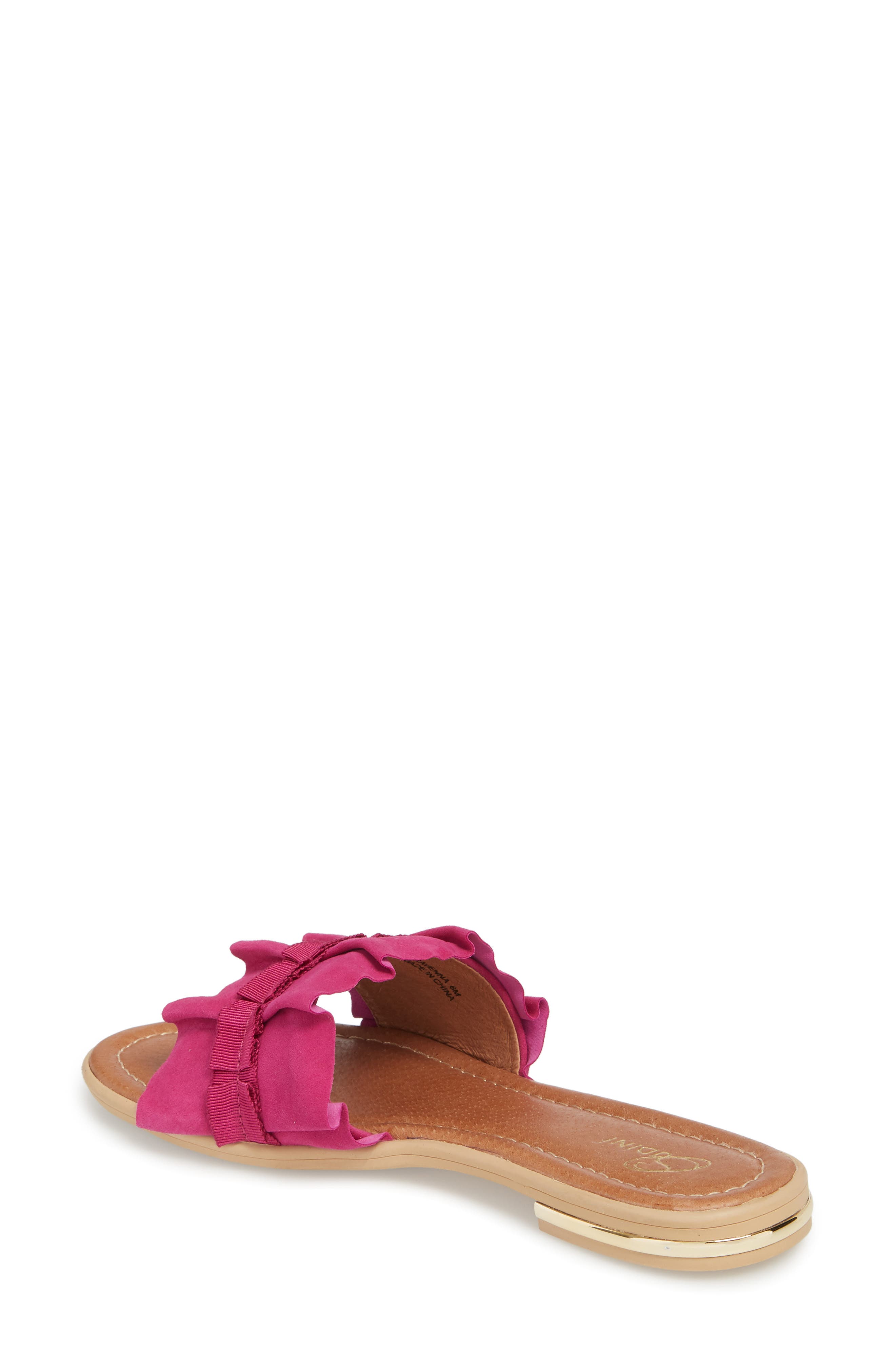 Ravenna Slide Sandal, Alternate, color, FUCHSIA SUEDE