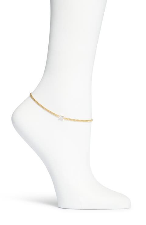 Cubic Zirconia Cuban Chain Anklet